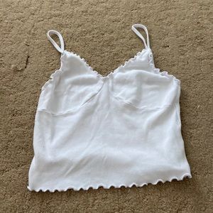 Ruffly white tank top